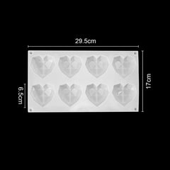 3D Diamond Heart Shape Mould (Large & Small)