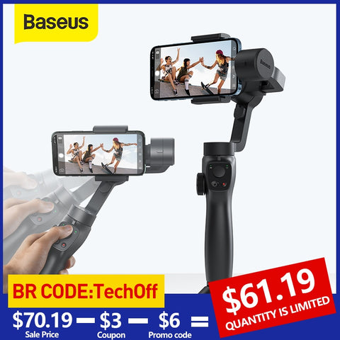 Baseus 3-Axis Handheld Gimbal Wireless Bluetooth Phone Gimbal Stabilizer for iPhone Tripod Gimbal Smartphone Stabilizer Gimbal